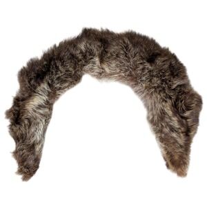 Vintage Real Fur Collar Wrap Brown Tan Natural Pelt Pink Lining 37 Inch